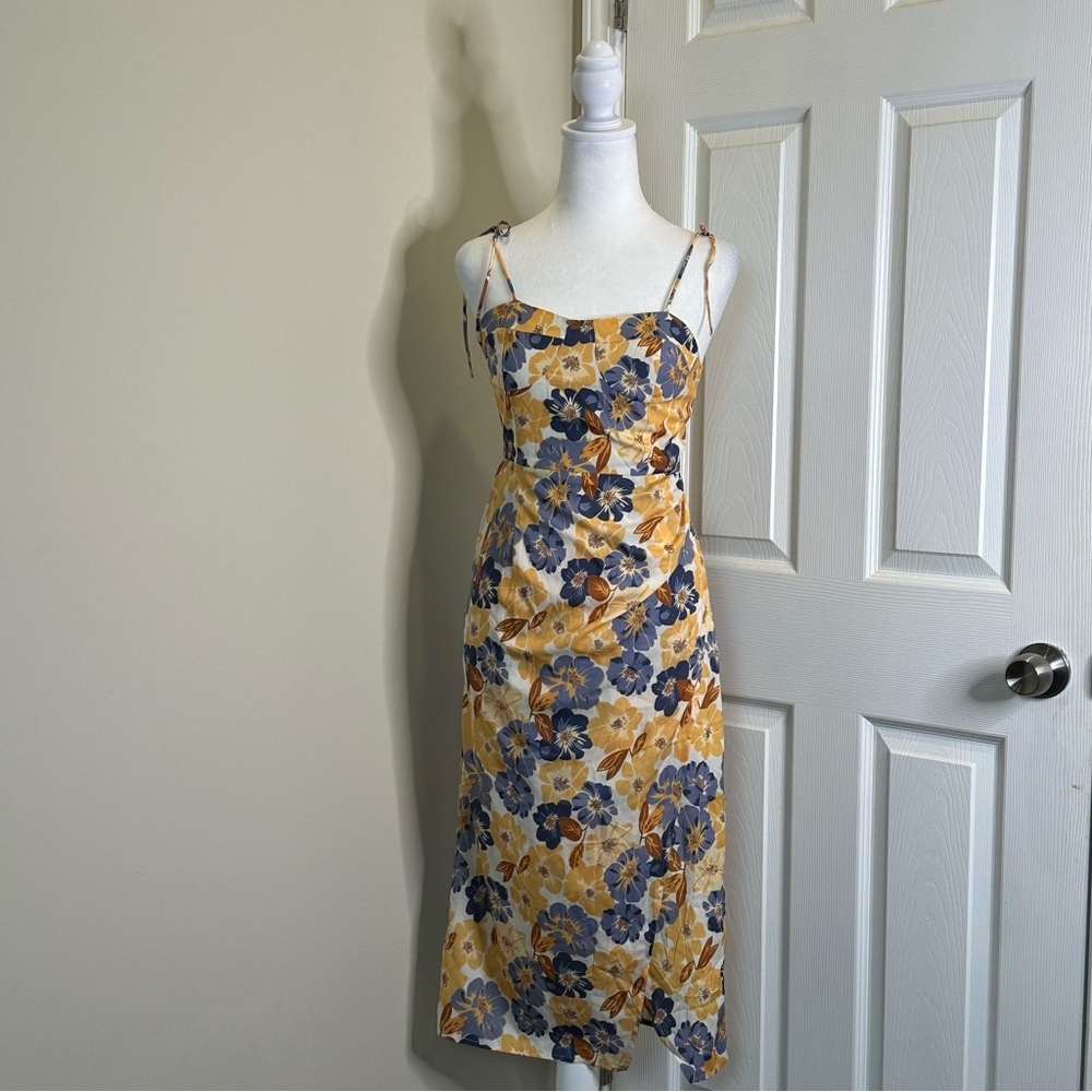 Cider yellow and blue floral dress size XS